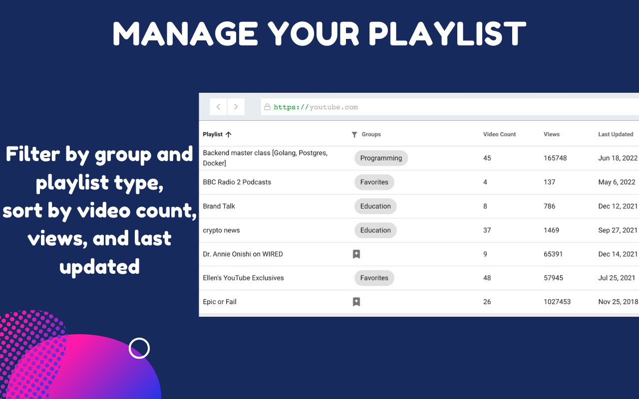 PocketTube: Youtube PlayList Manager screenshot 1