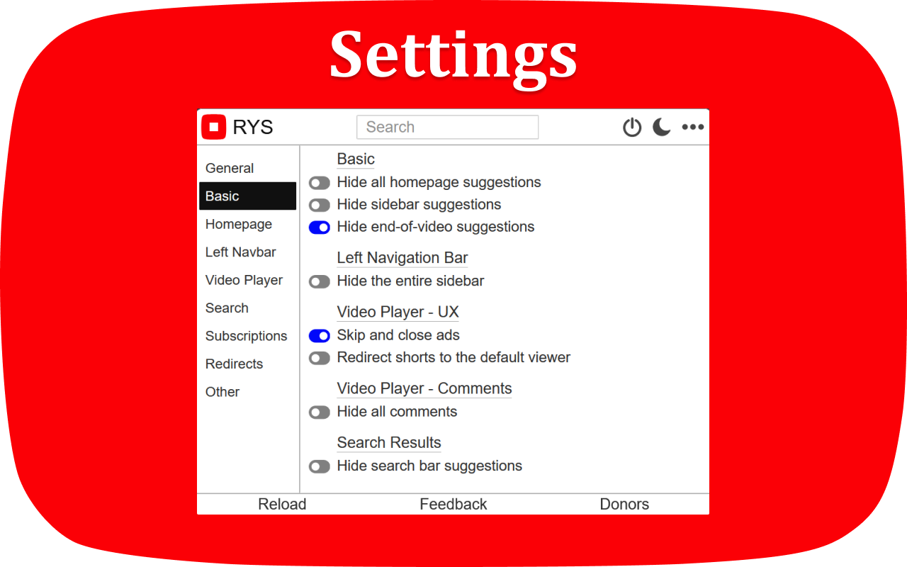 RYS - Remove YouTube Suggestions screenshot 1