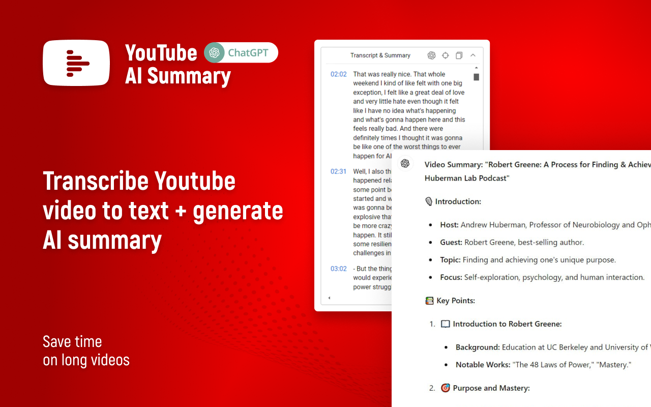 YouTube AI Summary screenshot 1