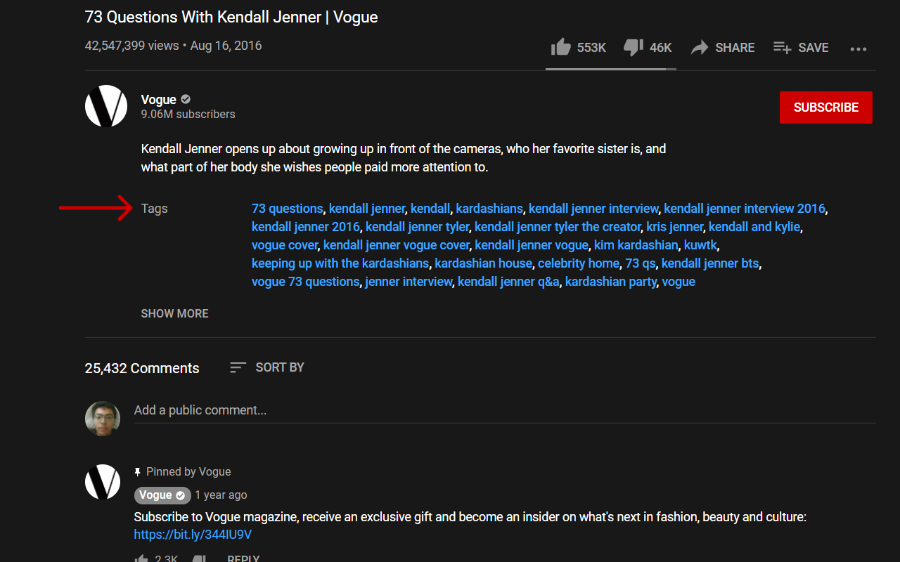 YouTube Tags screenshot 2