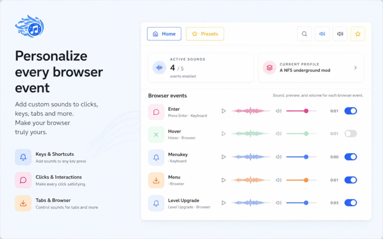 Custom Sound for Chrome™ screenshot 4